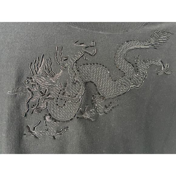 NWOT Lauren Ralph Lauren Silk Blend Dragon Turtleneck Sweater Women's PL Black - Picture 2 of 6